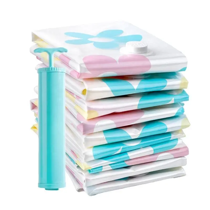 Portable Home Mattress Space Saver Reusable Vacuum Compressed Storage Bags Set Large Vacuum Storage Bags For Clothes With Pump