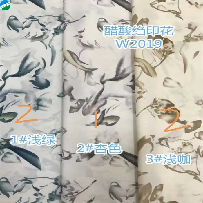 polyester woven fabric acetate crepe print 100% inspection stock lot goods