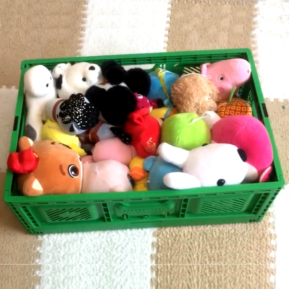 FIRST wholesale folding plastic fruit crate vegetable crates plastic heavy duty stackable storage moving box