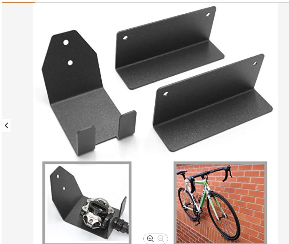 
Bike Rack fits Clipless Pedals, Wall Mount Hanger Cycle Storage Solution, Garage Shed Office House Pedal Hook Holder 