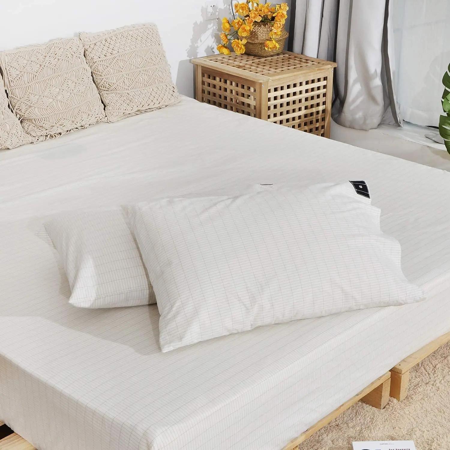 Unibody Organic Cotton Silver Material Grounding Fitted Bed Sheet