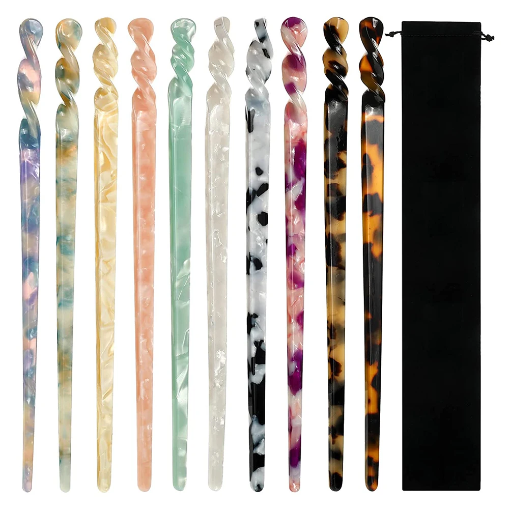 Hot Sale hair sticks for women fashion hair pin stick girl acetate hair clip Wholesale