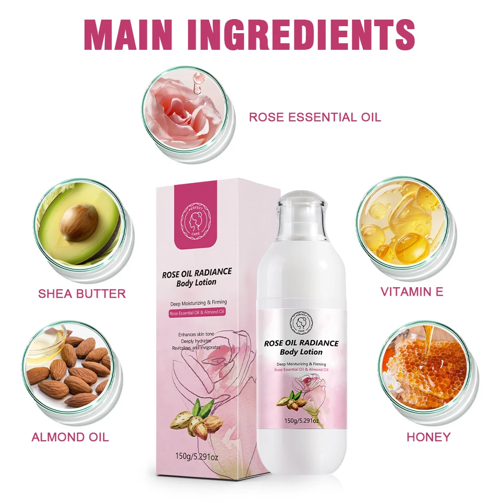 OEM ODM Wholesale Rose Body Lotion Natural Body Care Products Moisturizer Mist Emulsion Daily Moisturizing Body Milk