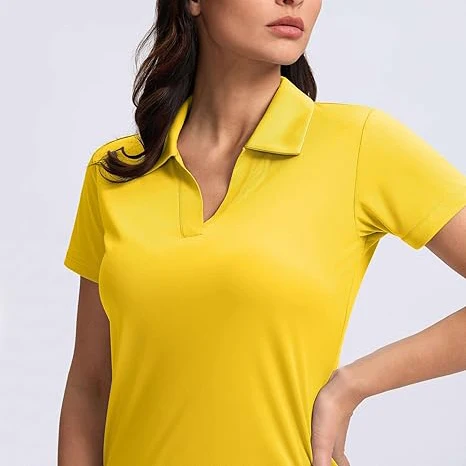 Women Golf Shirt Collared V-Neck Casual Work Tennis Tops UPF50+ Collared Polo Shirts