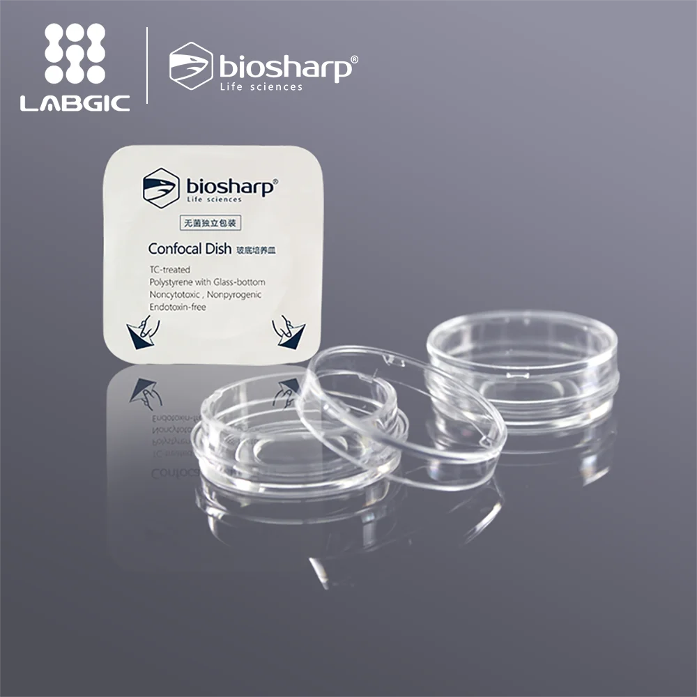 Горячая Распродажа, Конфокальная тарелка, 35 мм, стеклянное дно размером 15 мм, прозрачная, стерильная, индивидуальная упаковка для лабораторного использования