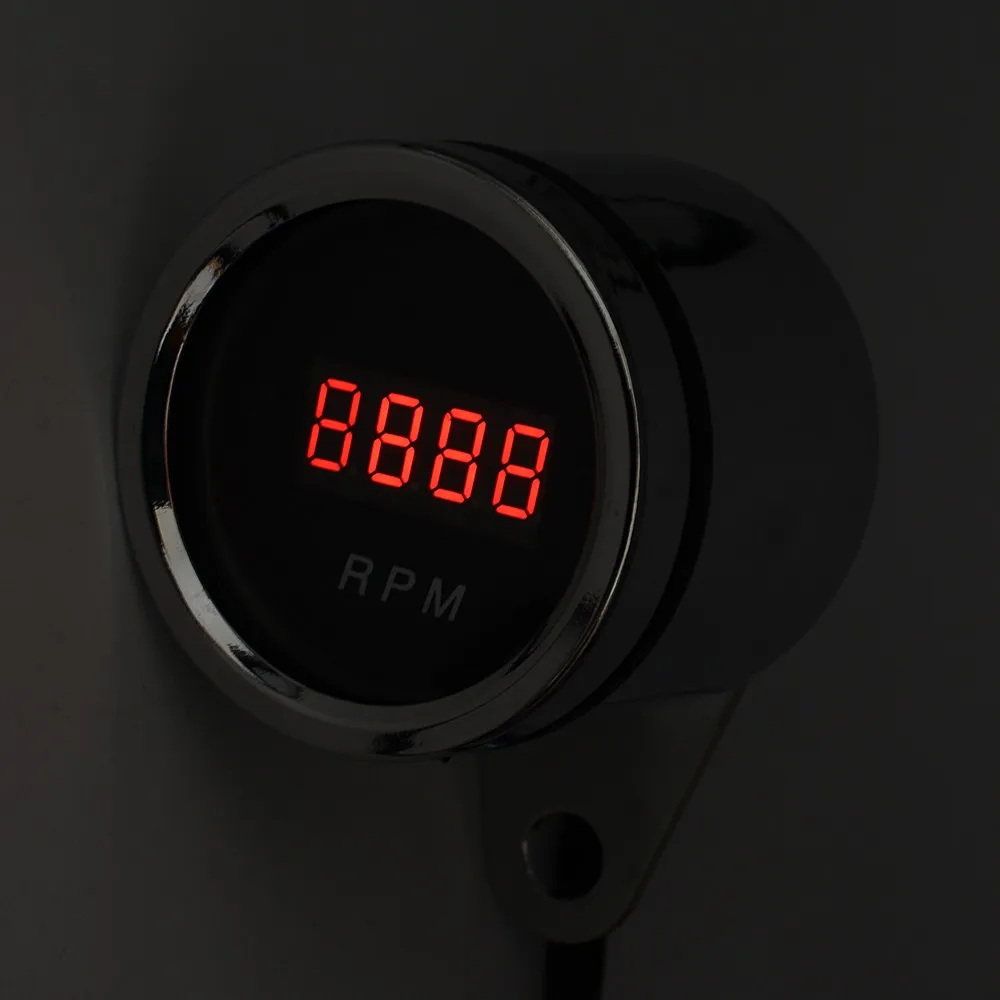 Factory cheap price motorcycle round RPM electrochromism led digital display tachometer