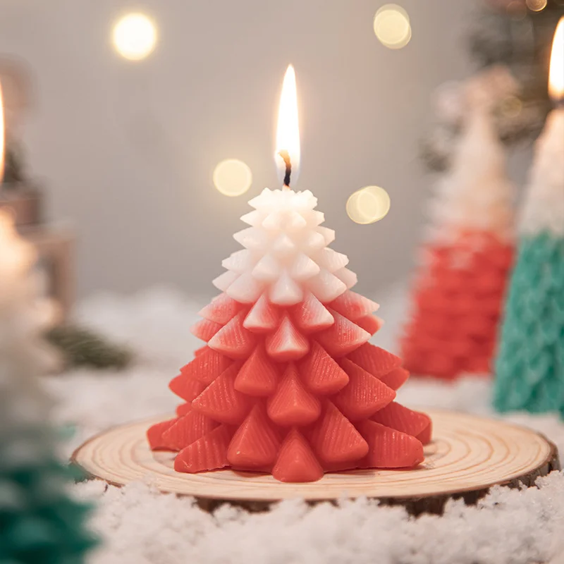 Home Decoration Christmas Tree Aromatherapy Candle Soy Wax Essential Oil Scented Fragrance Candles For Anniversary Gift