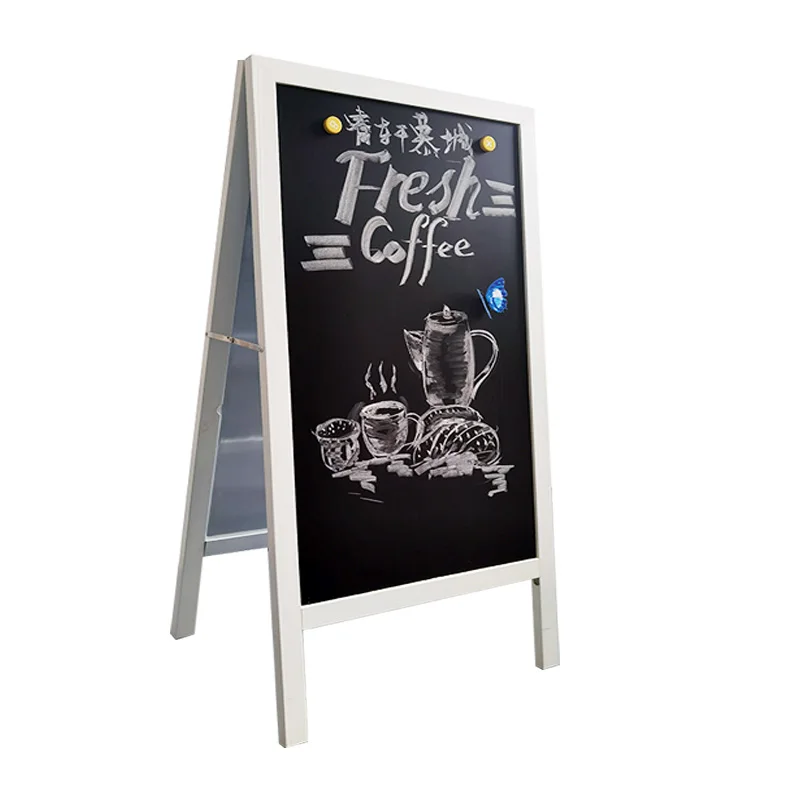 Vertical Blackboard Type A Outdoor Blackboard Coffee Shop Bar Advertising Menu Writing Board Chalk Writing Erasable Magnetic Abs