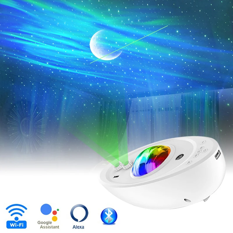 WIFI Smart APP Galaxies Projector includes 3 main Scenes of Aurora Starry Sky Planets music led sky projector