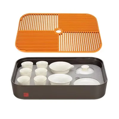 Portable  Chinese Traditional embedded Kung Fu Tea Sets Bakelite tea table and tea tray