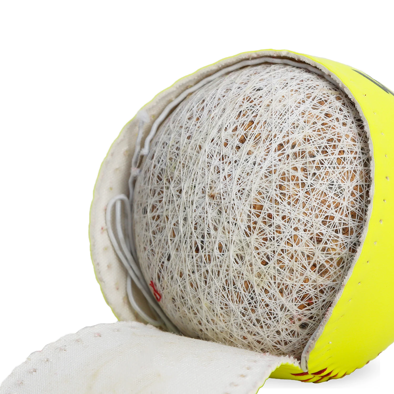 Optic yellow softball, softball 12 inch with red  stitching thread