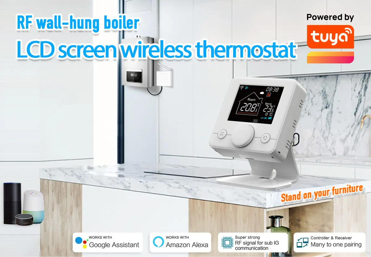 Floor Heating Thermostat RF LCD Screen Smart Wall-hung Wi-Fi Gas Boiler Thermostat