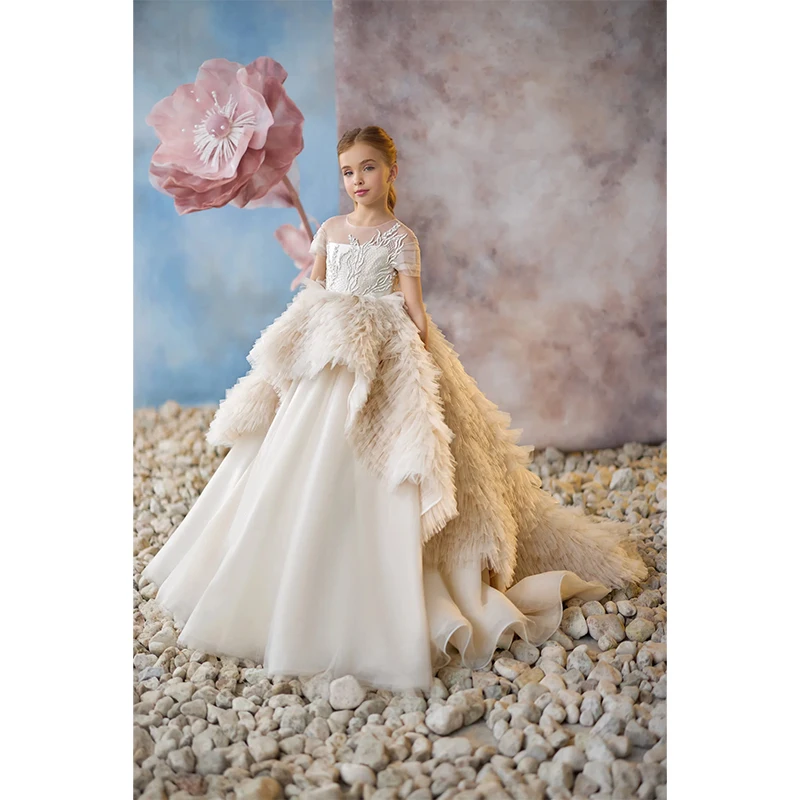 kids wholesale clothing Flower girl birthday dress Floor-Length girl wedding party dress frocks for girls kids