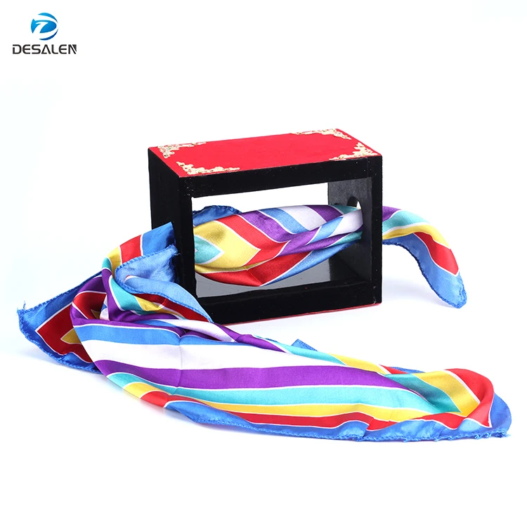 Desalen Silk Through Fire Box Illusion Toy Stage Magic Gimmick Trick Box