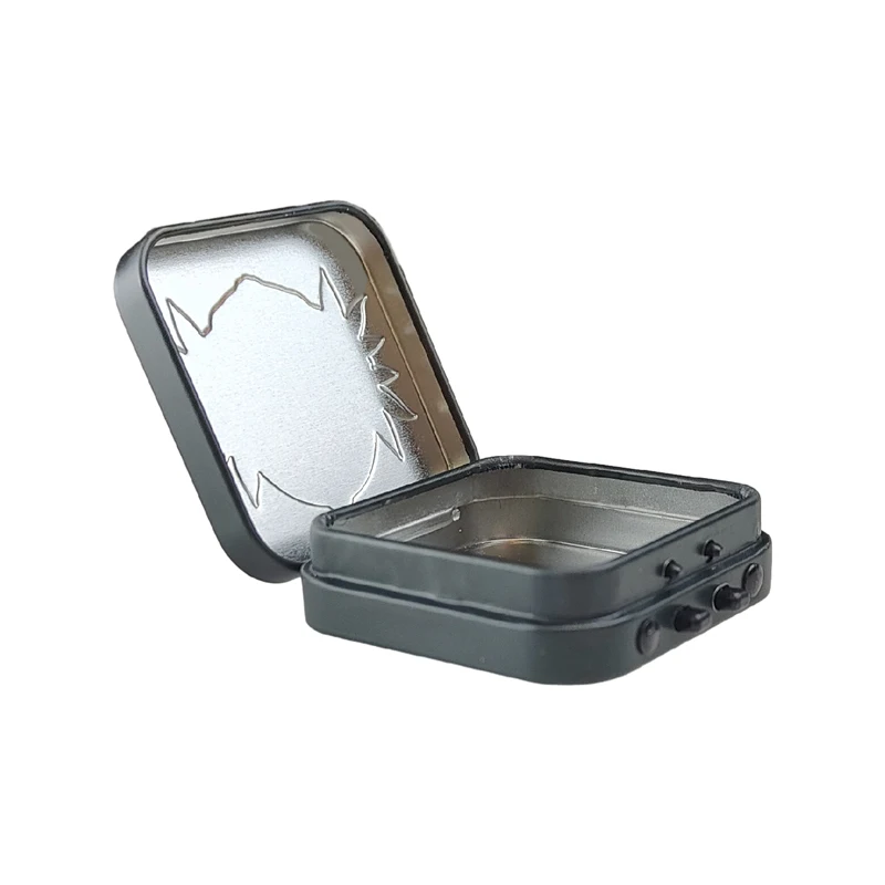 Archibald Custom Black Square Metal Tin Box Child Resistant Clam shell Portable Packaging Jar Empty Tin Metal Box Metallbox