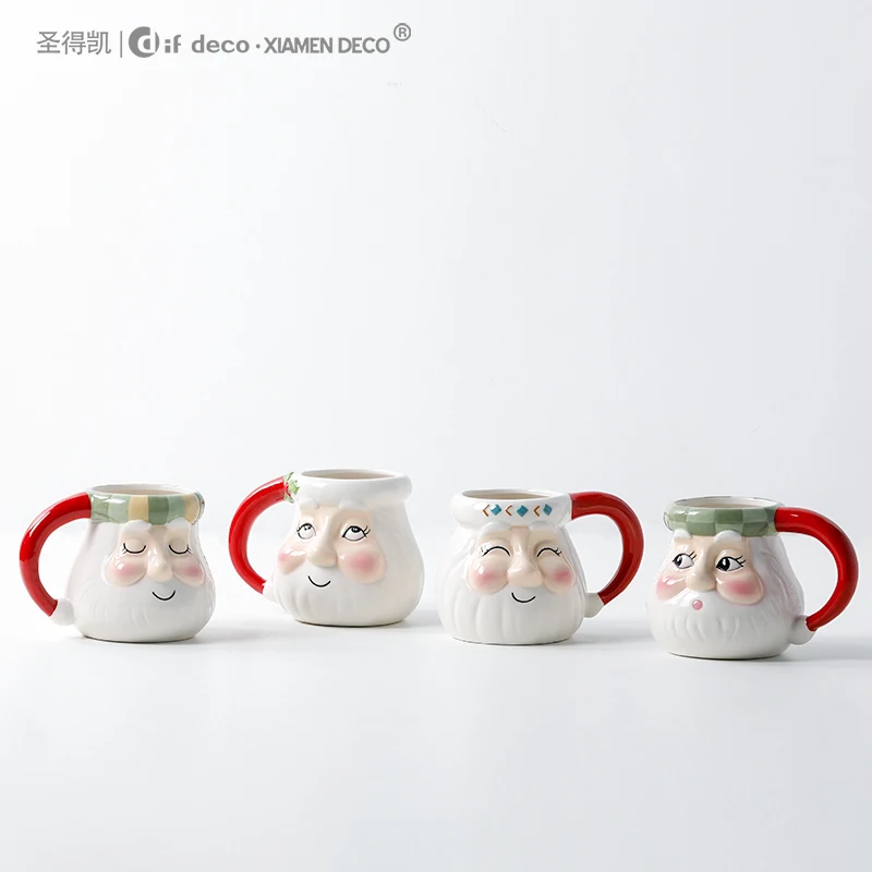 Christmas Daily use products Santa Claus ceramic cup tea coffee mug set for coffee store