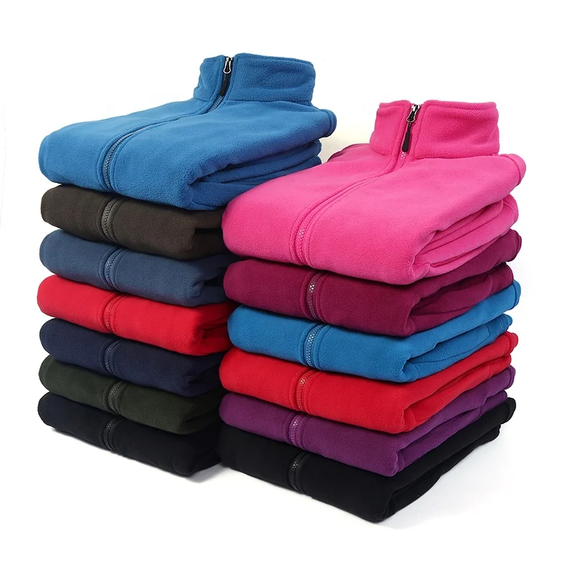 Mountaineer Outdoor Hiking Jacket With Logo Zip Up Fleece Polyester Polar Fleece Jacket
