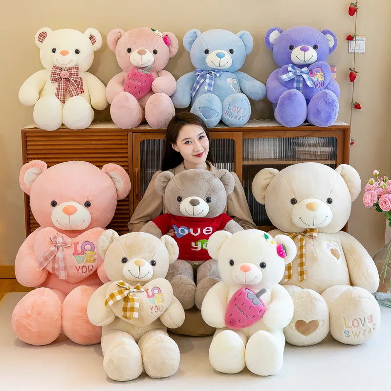 Blue White Purple Pink Large Giant Big Size Stuffed Animal Toys Plush Teddy Bear