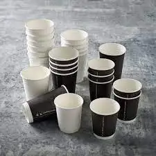 Custom logo Disposable Paper Cups Hot Coffee Tea cup with lid cover biodegradable double wall with all size