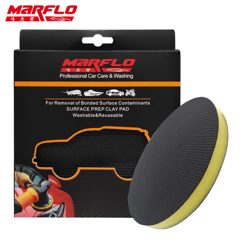 BT-6012 Heavy Grade Magic Clay Pad Car Wax Plisher Machine Pads 6inch Flat Sponge Clay Bar Disc For Car Polishing Washing