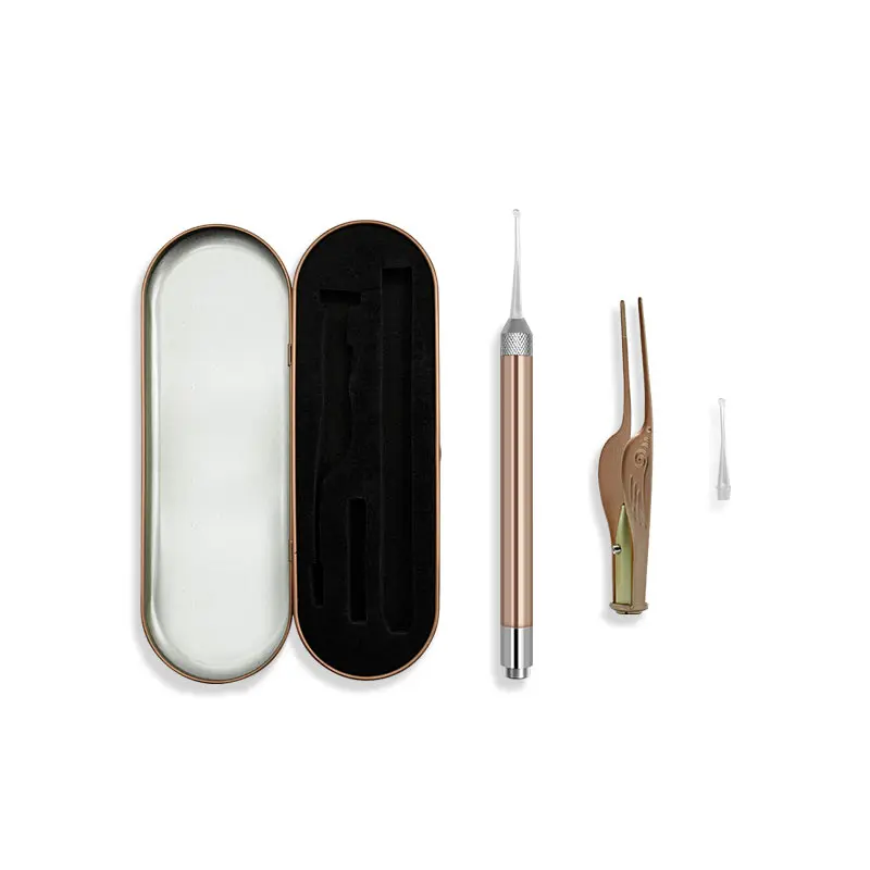 
2 предмета в комплекте, Ушная палочка домашнее средство для чистки ушей со удаления набор инструментов со светодиодной подсветкой 