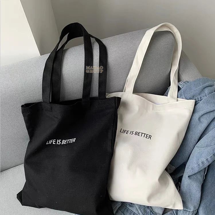 Design logo white pink reusable clothing gift canvas bags for women customizable cotton canvas tote plain canvas shopping bag