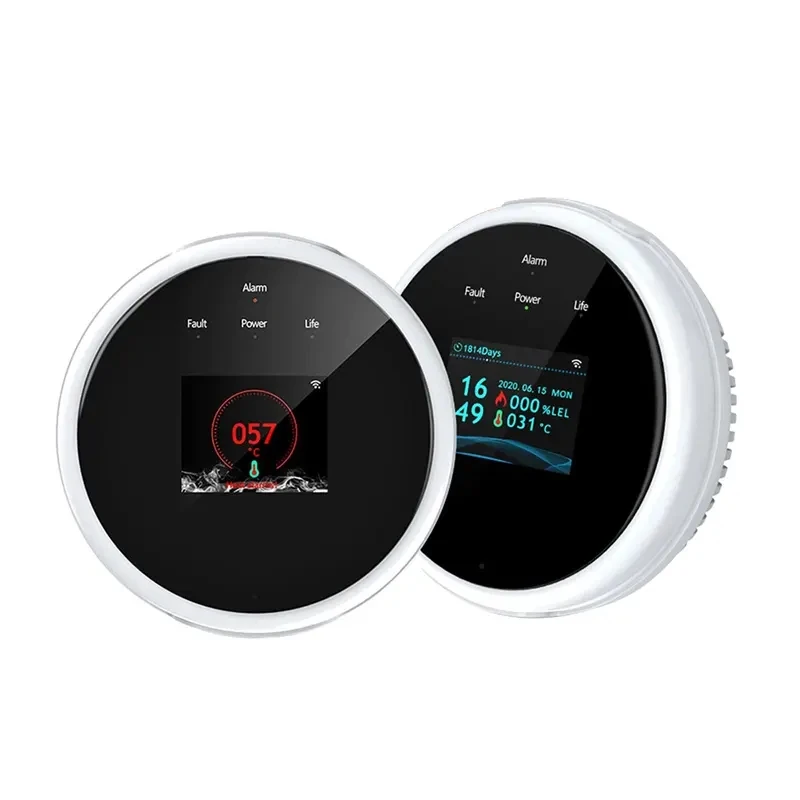 2023 новый датчик утечки газа с Wi-Fi Tuya, датчик пожарной безопасности с ЖК-дисплеем