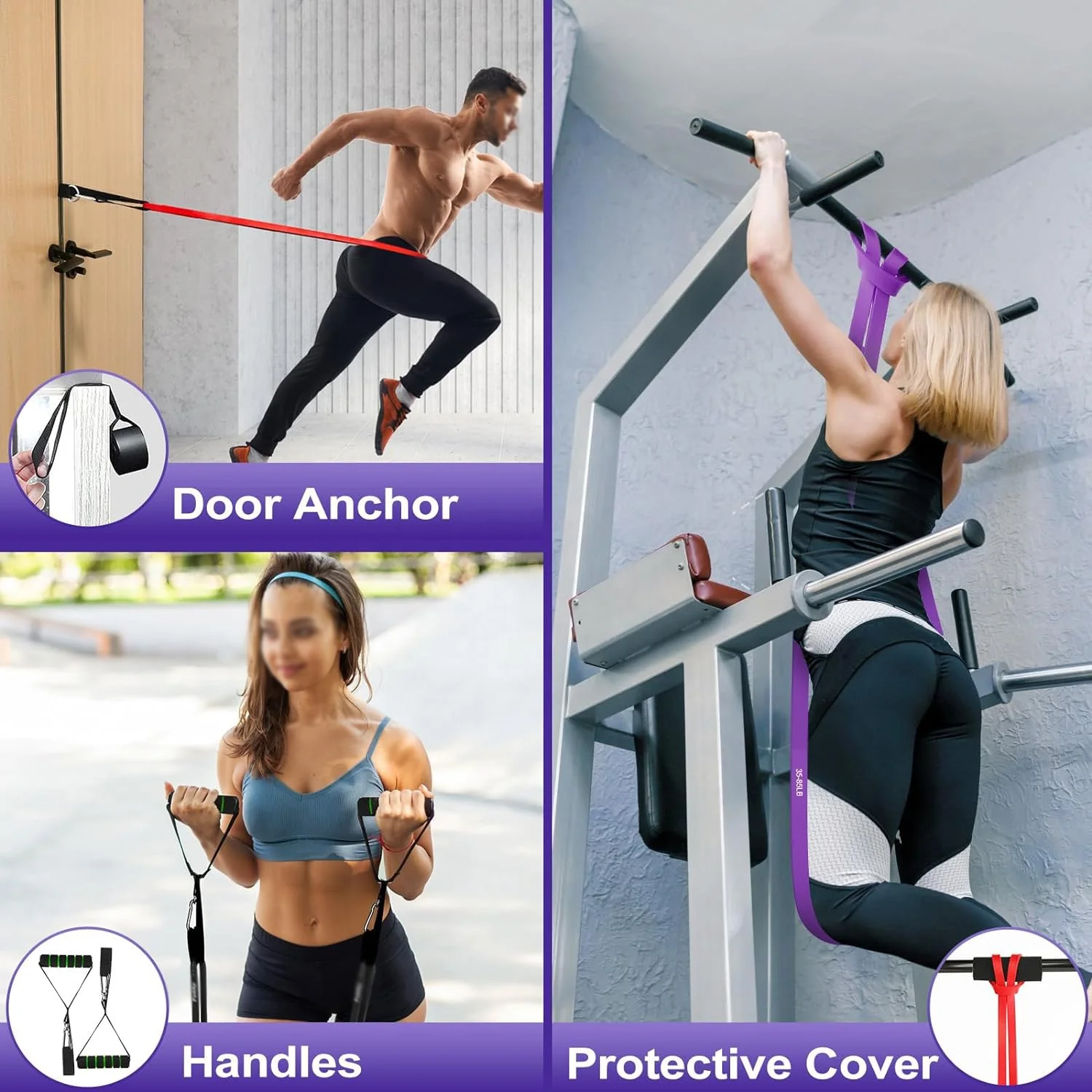 Amazon Hot selling Latex Rubber Long Heavy Duty Pull up resistance bands Strength training exercise for Gym Working out Fitness