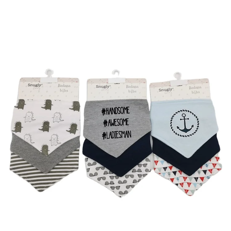 Adjustable Baby Bandana Drool Bibs 3 Pack Gift Set Cotton Baby Saliva Towel
