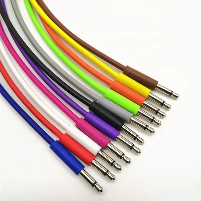 Multi-Colored TPE thin cable  3.5mm mono patch TPE cable  for eurorack modular synthesizer audio cable
