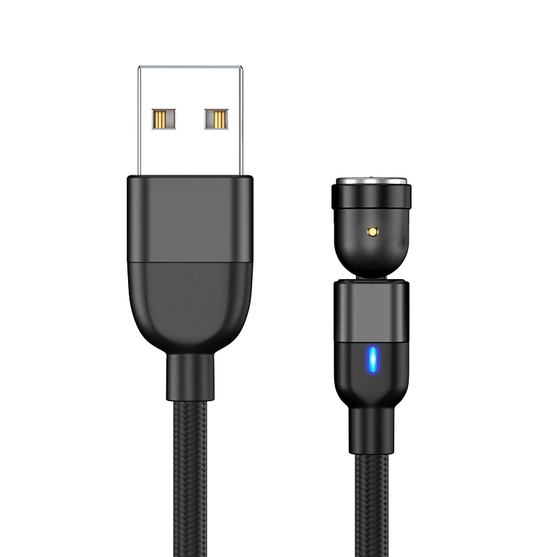 Высококачественный разъем micro usb type c 360 градусов 3 в 1 Магнитный зарядный кабель 3A