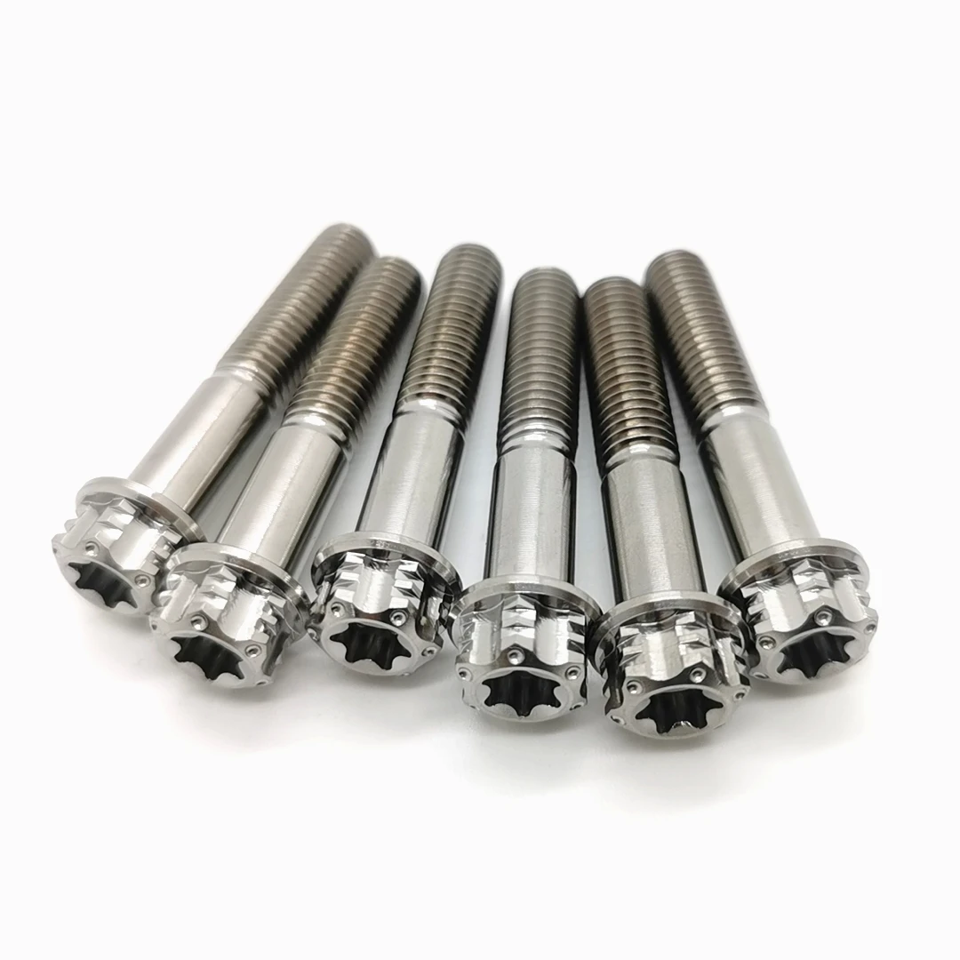 Hot sales  titanium  flange bolts  wheel hub bolts  M6 M8 M10  M12 M14  High strength  GR5/GR2   for  auto motorcycle