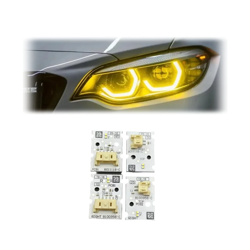 Yellow Angel Eyes DRL Adaptive LED Boards 63117494851 63117494852 For 2 Series F23 F22 M2 LCI 2018-2021