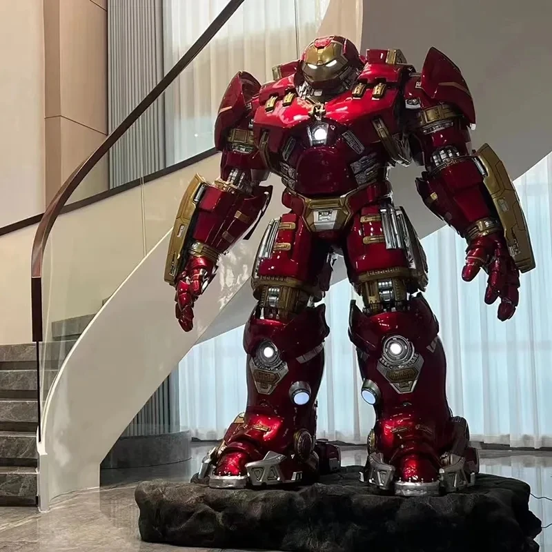 Custom hot Marvel Iron Man 1 to 1 blow-out full-fledged MK7 luminous sculpture anti-Hulk living room decoration landing