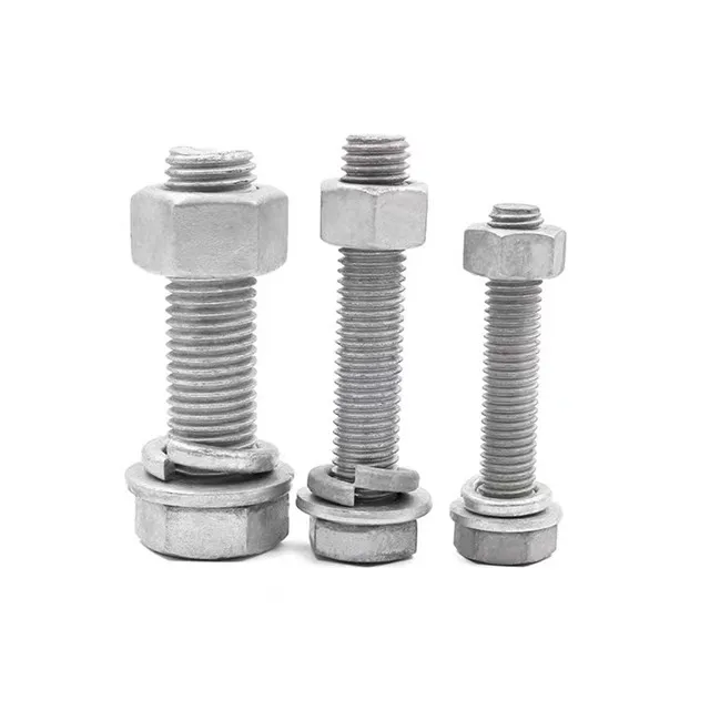 Hot-dip galvanised hexagon head bolts hot dip zinc (chemistry) Pole bolts