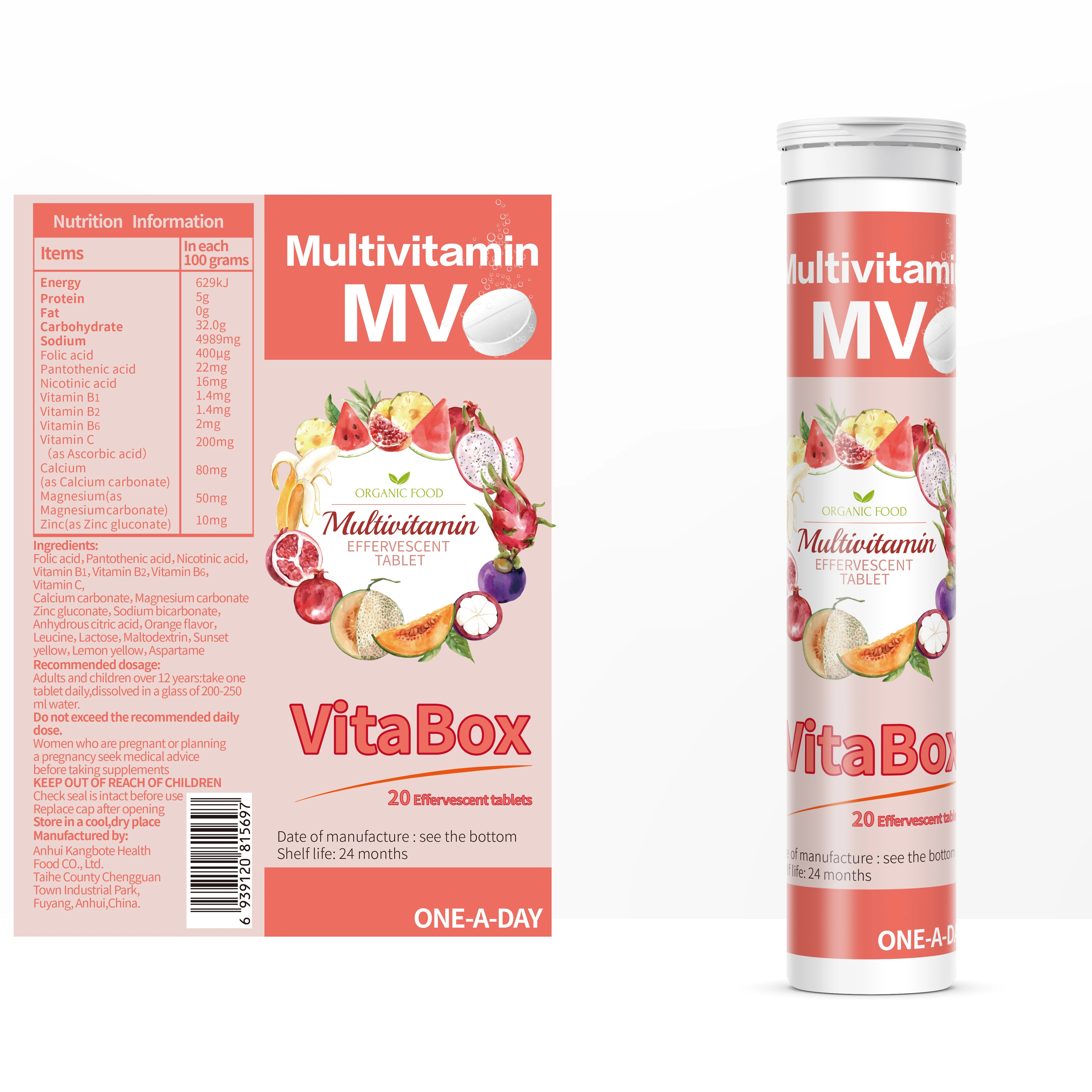 GMP OEM factory multivitamin  effervescent tablets in bulk