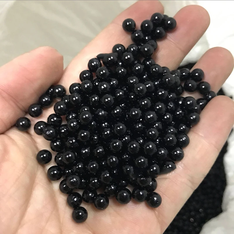 Wholesale black 4mm 6mm 8mm 10mmABS Plastic  loose boba  pearl beads for Jewelry making