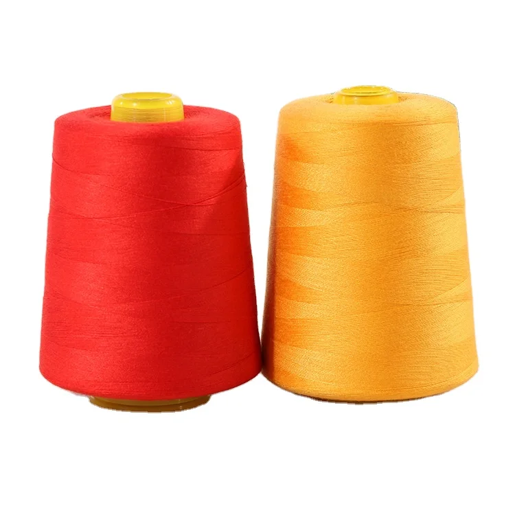Высококачественная швейная нить из 100% полиэстера с низкой усадкой, оптом