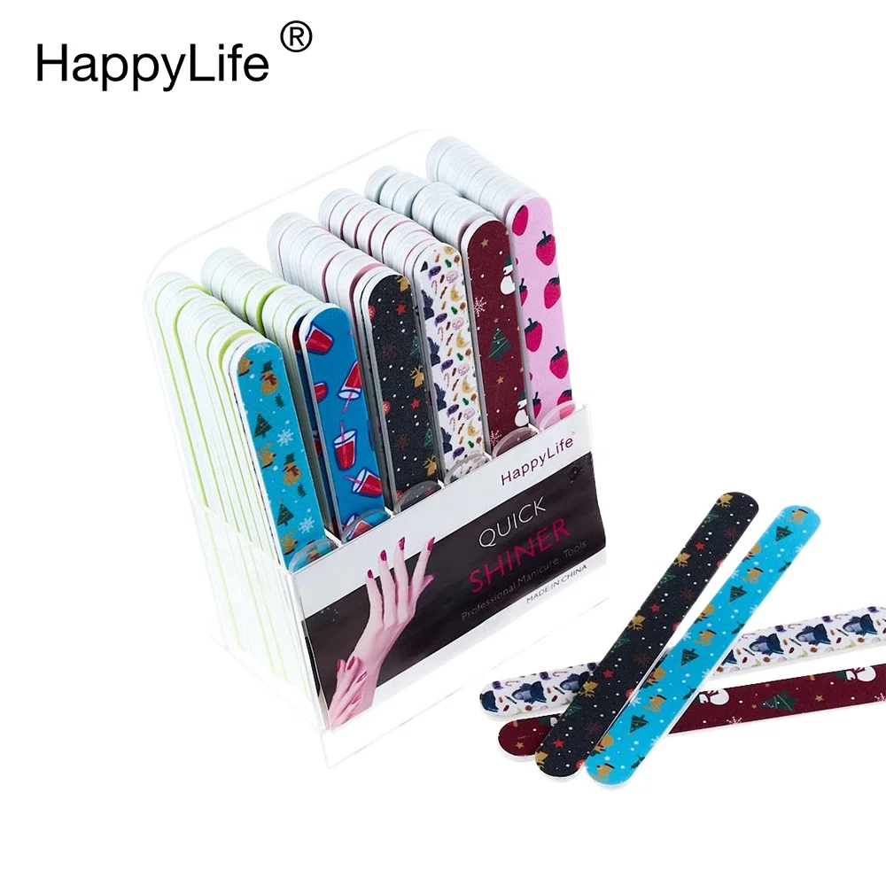 Wholesale 100 180 Grit Zebra Nail File Professional Manicure Tool Custom Logo Sandpaper Nail File