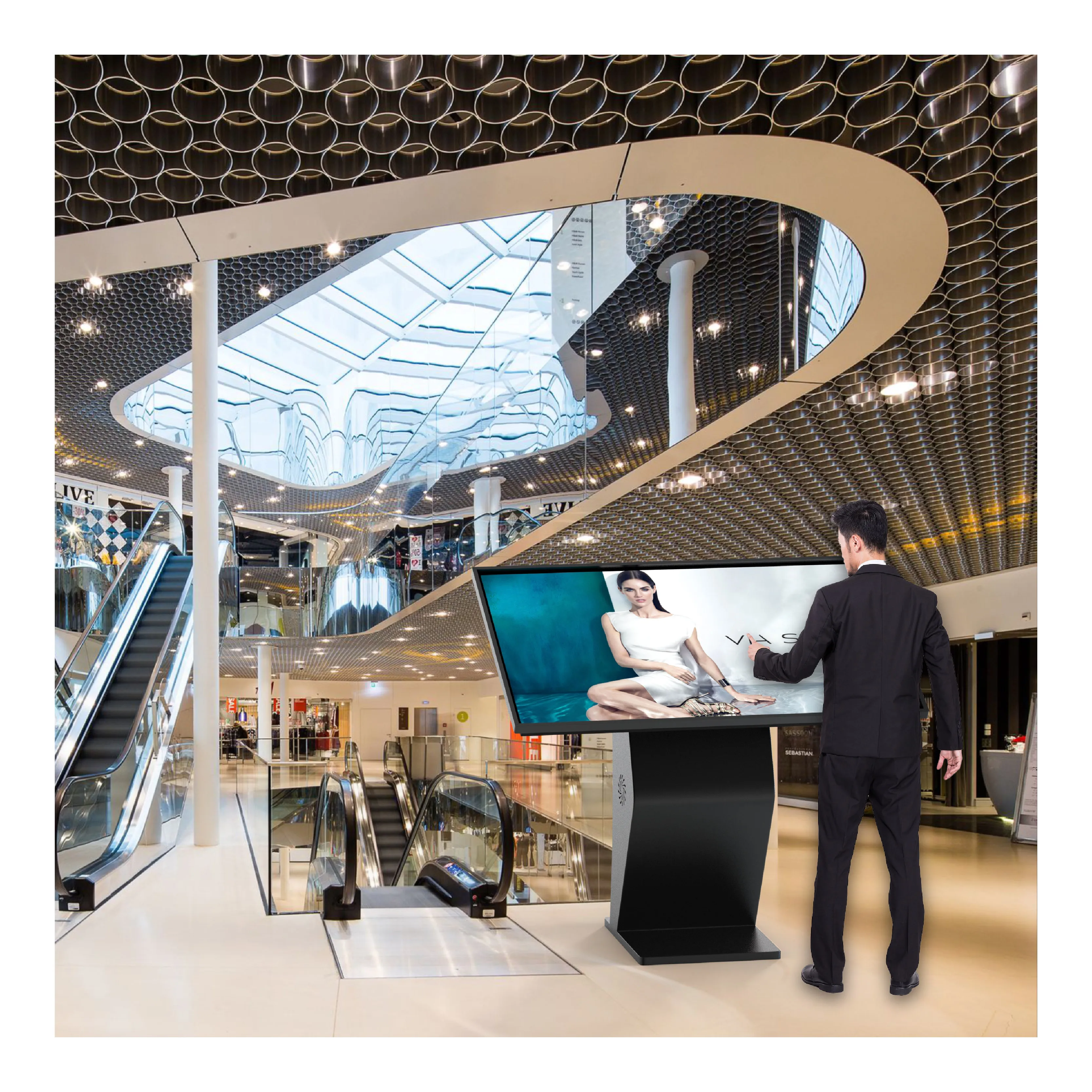 43 Inch Infrared Touch Information Kiosk LCD Display for Advertising All In One Floor Stand Interactive Kiosk