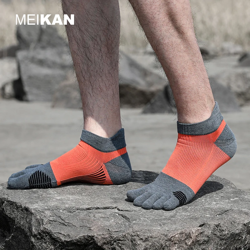 Впитывает пот абсорбент Спортивные Пользовательские Сжатия мужские пять Материал: х/б. носки с пальцами, носки с пятью пальцами, анти-скольжения ног 5 пальцев на руках и ногах разделитель носки