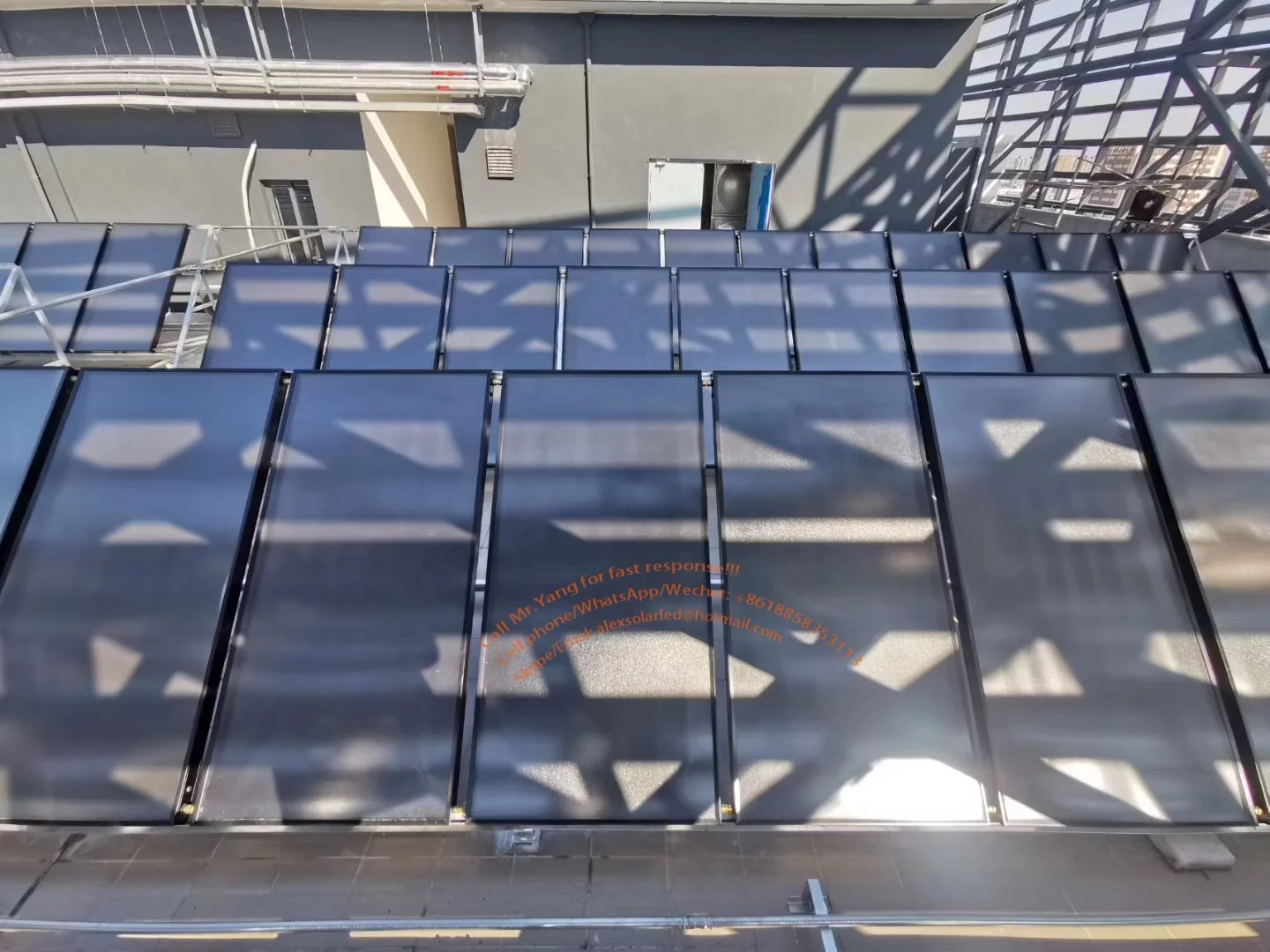 2 Sq.m  3 Sq.m  Titanium Blue Coated Flat Plate Solar Thermal Panel copper pipe Solar Collector