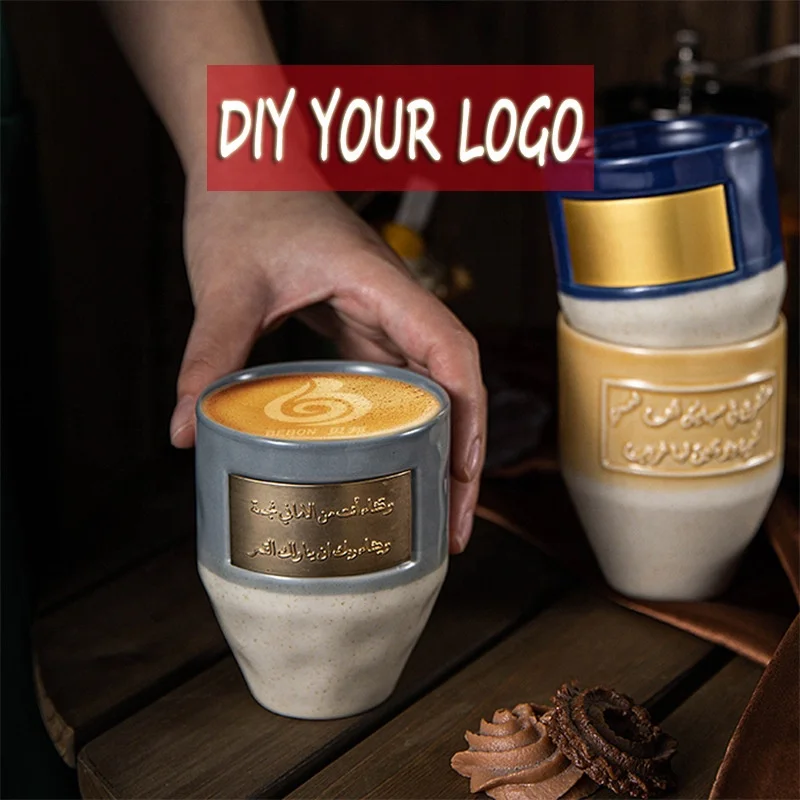 2024 Wholesale Custom Logo Ceramic Coffee Mug Arabic Large Capacity Coffee Tea Cup