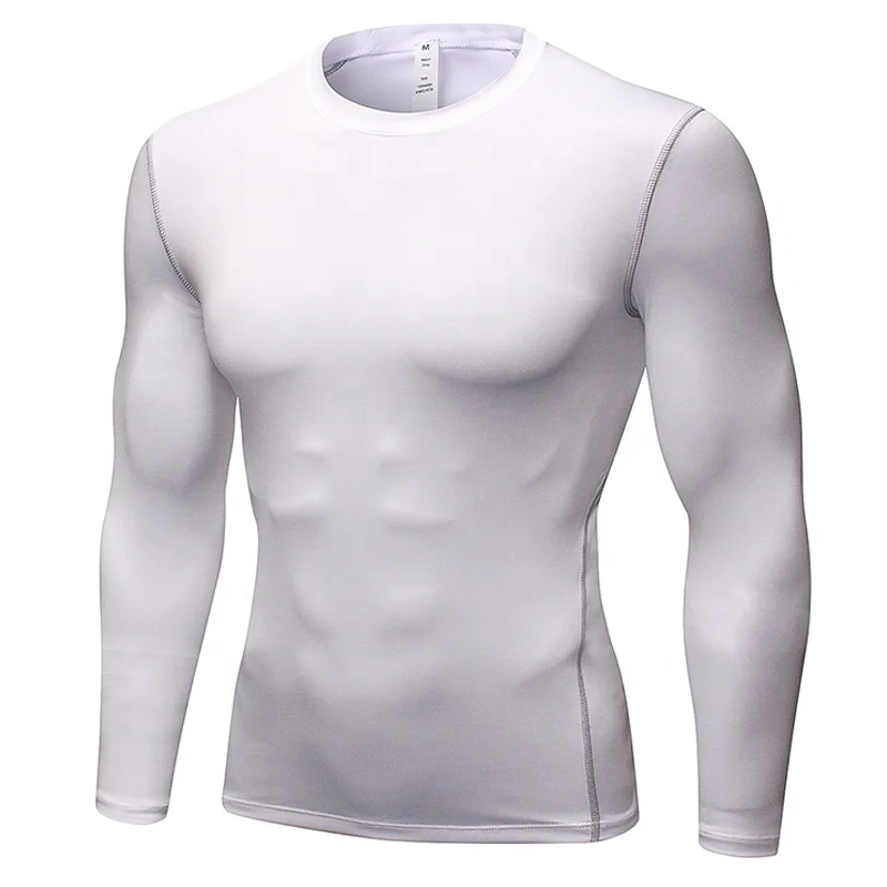 Fitness men long sleeve running sports t shirt men thermal muscle gym compression clothes