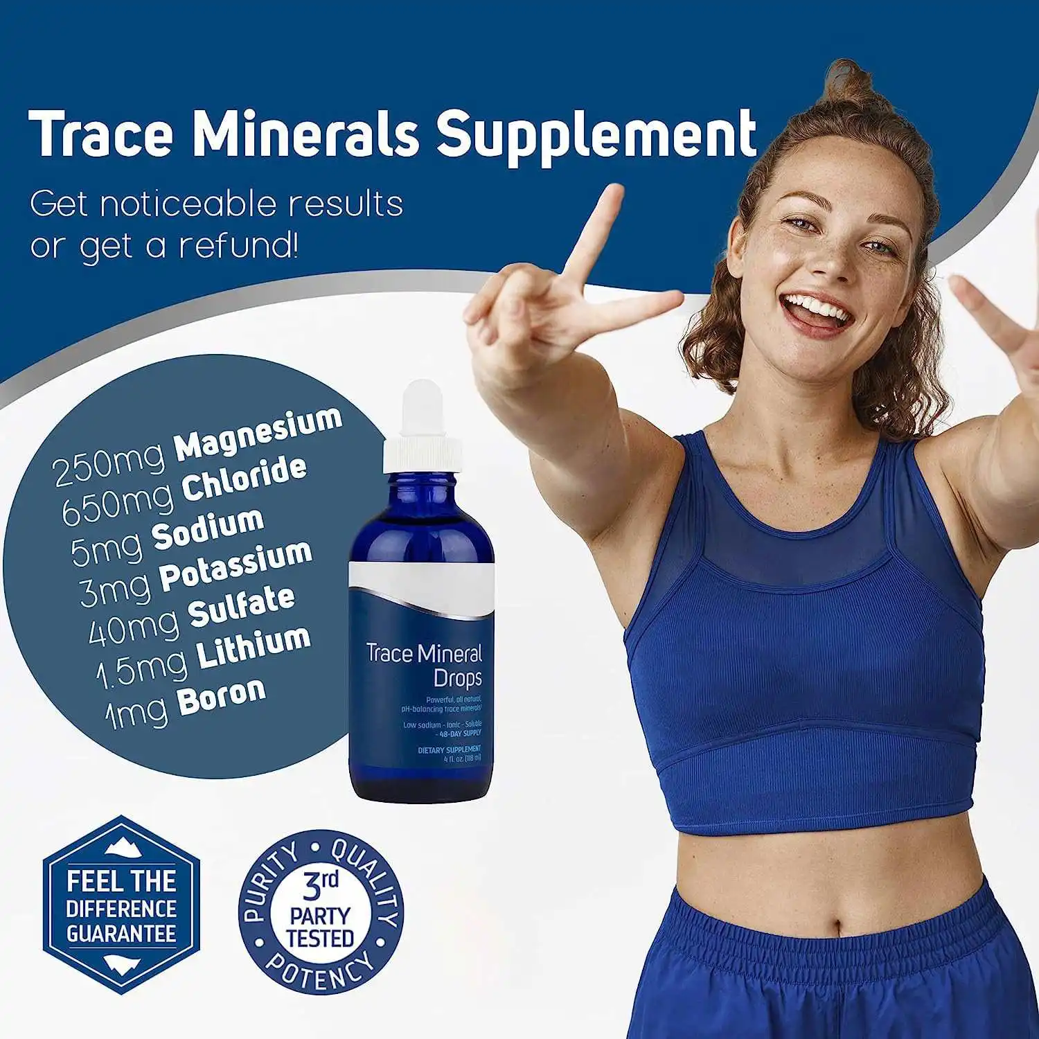 OLLI Concentrace Trace Mineral Drops Hot sales drops manufacturer Minerals Chloride Potassium Hydration Electrolyte