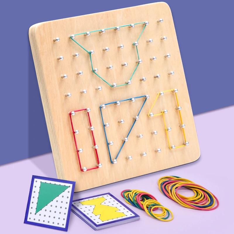 Montessori Toys Mathematical Manipulative Material Array Block Geo Board Graphical Educational Toys 7x7 Brain Teaser for Kids