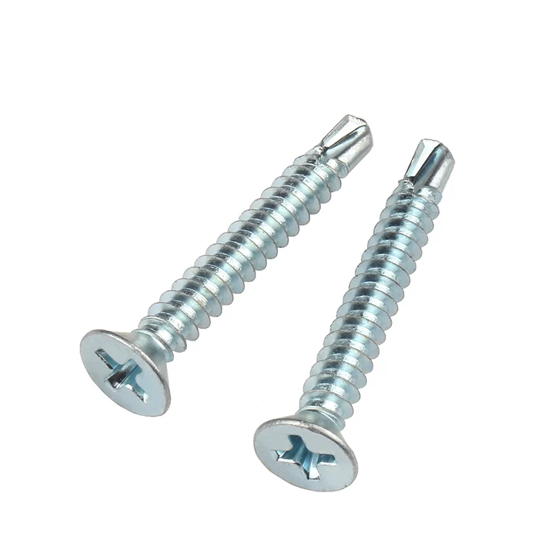Wholesale good quality white zinc plated CSK self drilling screw tornillos