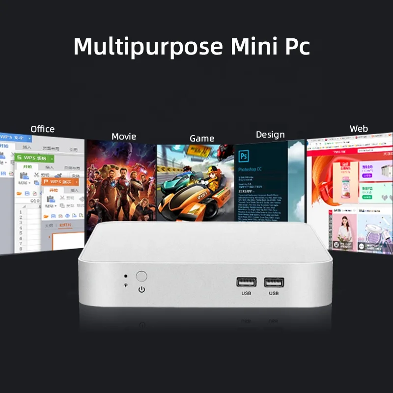 Small Form Factor PC Core i5 4200U 4K HTPC VGA USB WiFi Gigabit Ethernet Linux Win10 Office Mini Computer
