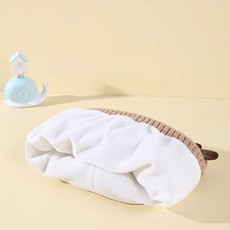 Cute deer design knitting hats baby thread crochet cap with ears boy girls Christmas red beanie kids knitted hat for Winter