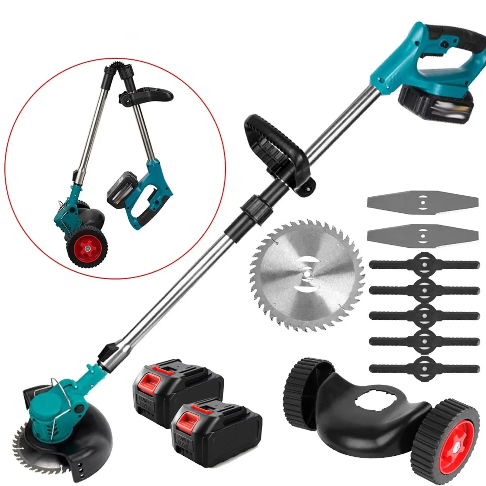 Cordless String Trimmer Brushless Motor Battery Powered Grass and Brush Cutter Feed for Lawn Trimming Cutting Lawn Care